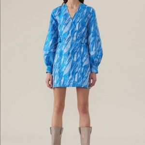 Ganni Jacquard Mini Wrap Dress - Price Negotiable